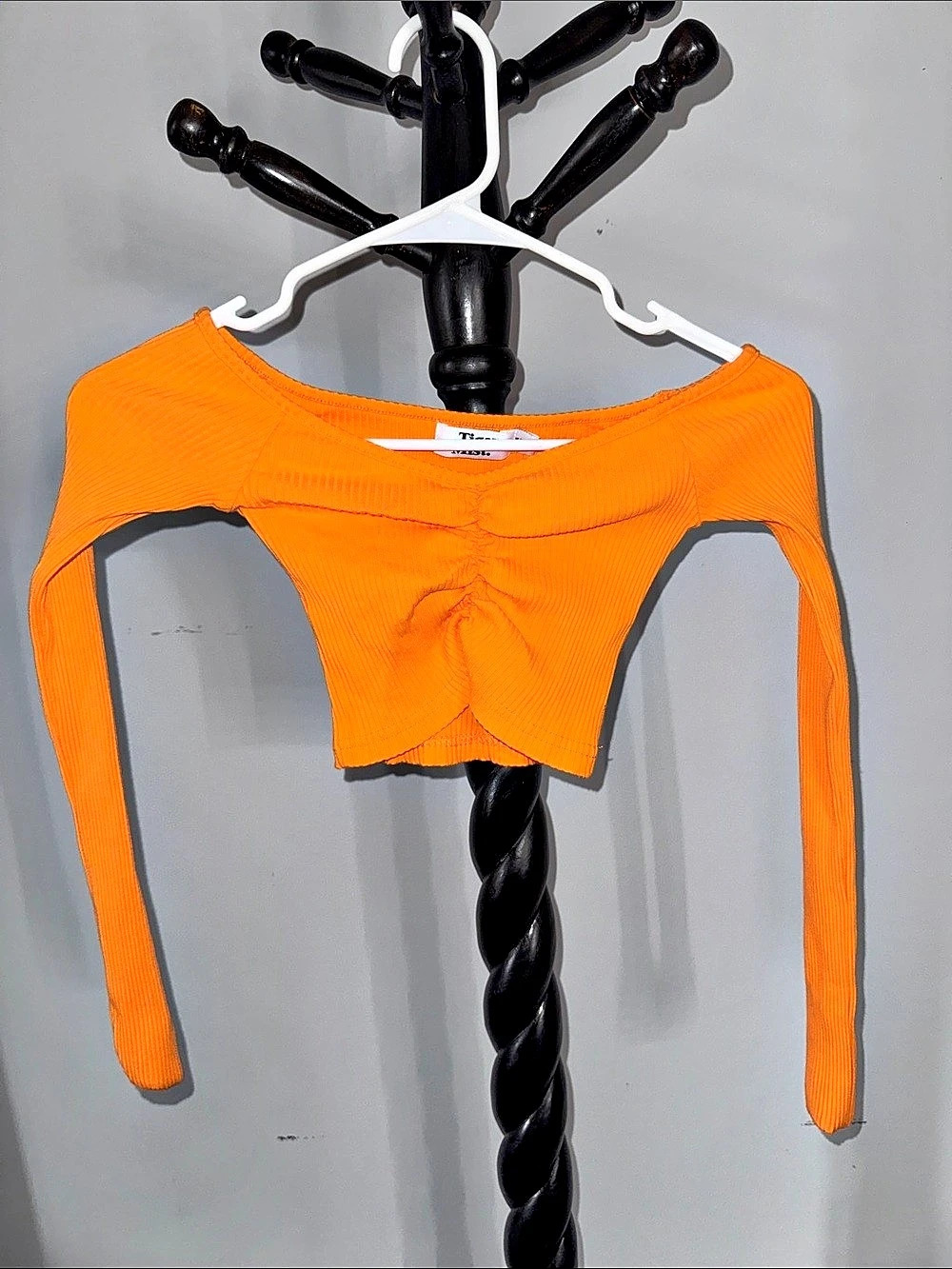 Tiger Mist Off Shoulder Knit Top Orange XS 22.1.B1
